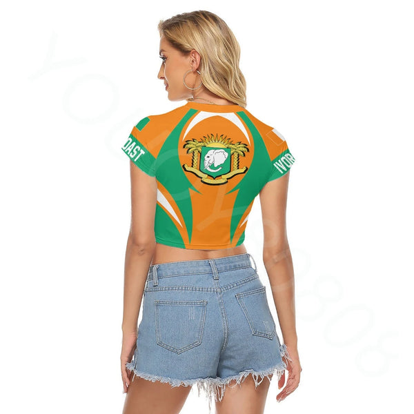 côte d'ivoire  New Summer Fashion  Ivory Coast Action Flag Women