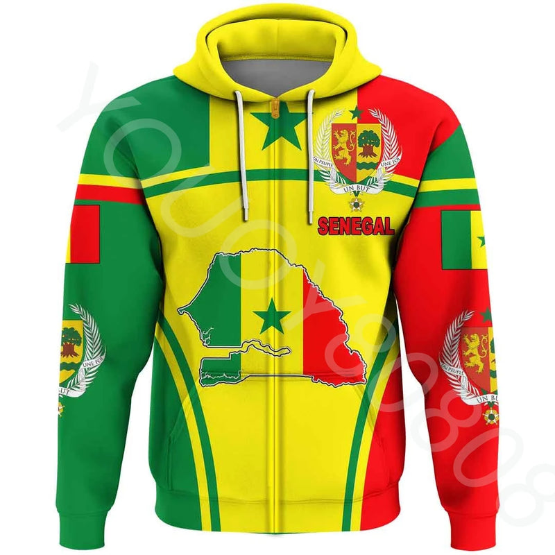 Senegal  Hoodie Men's, Woman Clothing Sweater  Sports Jacket