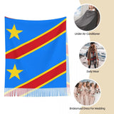 Drapeau du Congo Kinshasa Zaïre Écharpe pour femme chaude d'hiver châle